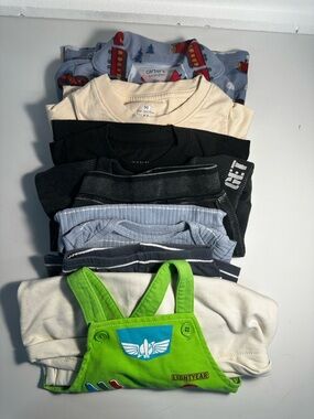 Lot Of 7 Boy Items 1 Set Of Jamies  1 T-shirt, 1 Long Sleeve Shirt, 12 Months